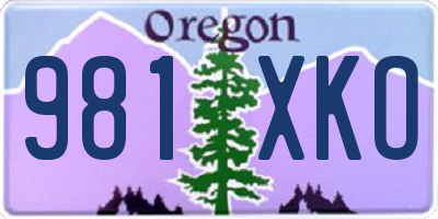 OR license plate 981XKO