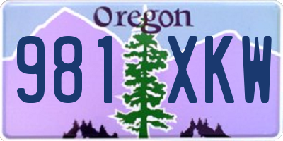 OR license plate 981XKW