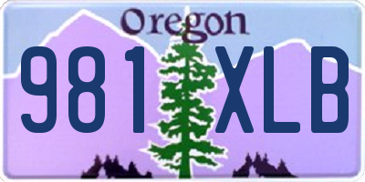 OR license plate 981XLB