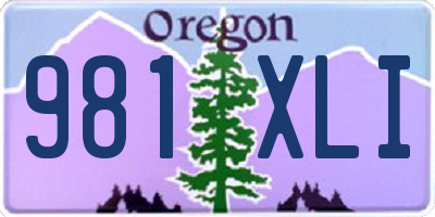 OR license plate 981XLI