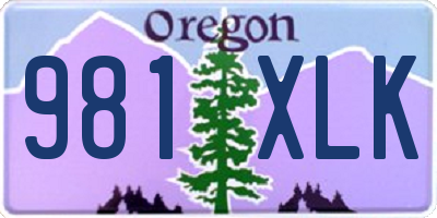 OR license plate 981XLK