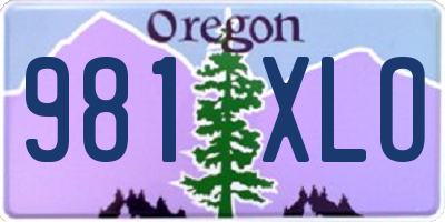 OR license plate 981XLO