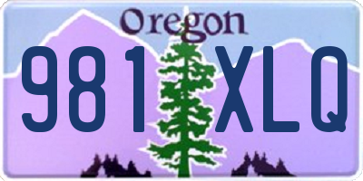 OR license plate 981XLQ