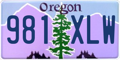 OR license plate 981XLW