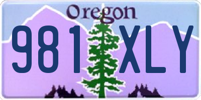 OR license plate 981XLY