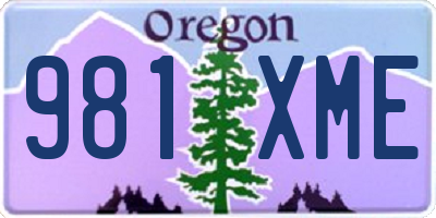 OR license plate 981XME