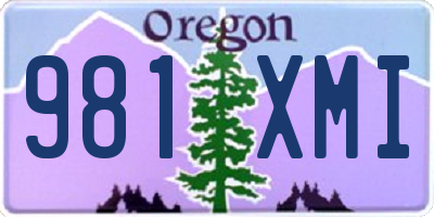 OR license plate 981XMI