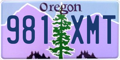 OR license plate 981XMT