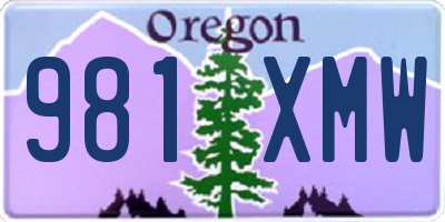 OR license plate 981XMW