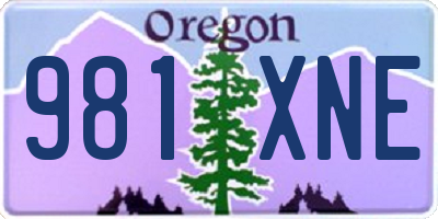 OR license plate 981XNE