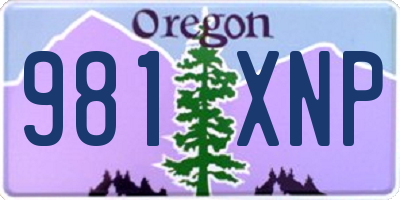 OR license plate 981XNP