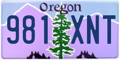 OR license plate 981XNT