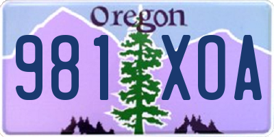 OR license plate 981XOA