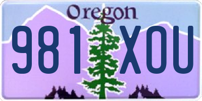 OR license plate 981XOU