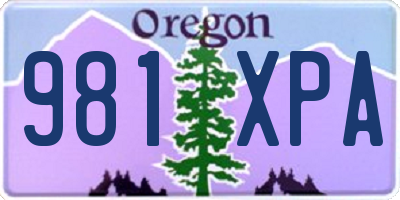 OR license plate 981XPA
