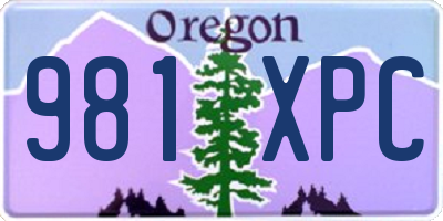 OR license plate 981XPC