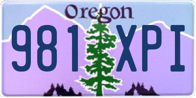 OR license plate 981XPI