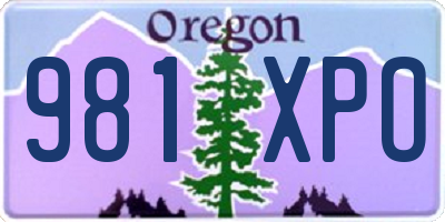 OR license plate 981XPO