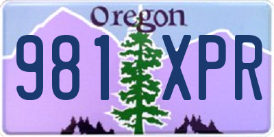 OR license plate 981XPR