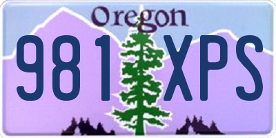 OR license plate 981XPS