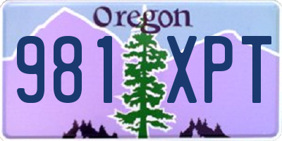 OR license plate 981XPT