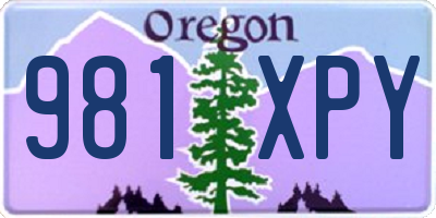 OR license plate 981XPY