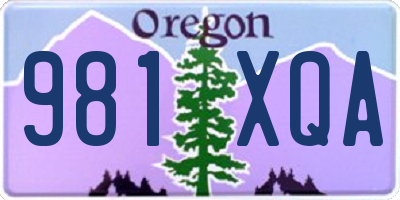 OR license plate 981XQA