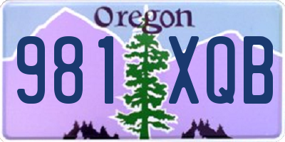 OR license plate 981XQB