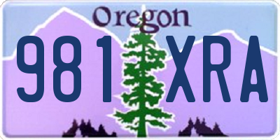 OR license plate 981XRA