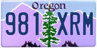 OR license plate 981XRM