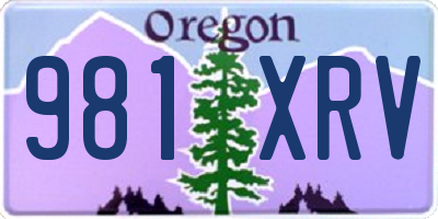OR license plate 981XRV