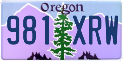 OR license plate 981XRW
