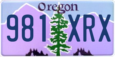 OR license plate 981XRX