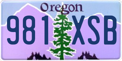 OR license plate 981XSB