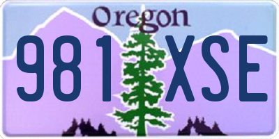 OR license plate 981XSE