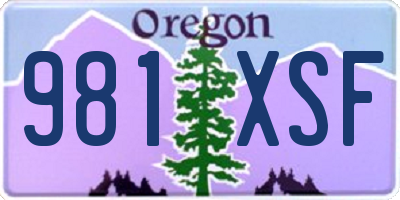 OR license plate 981XSF