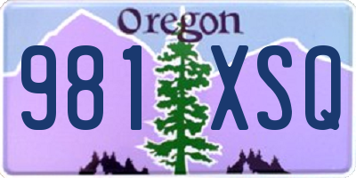 OR license plate 981XSQ
