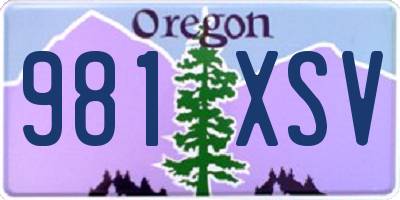 OR license plate 981XSV