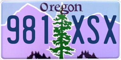 OR license plate 981XSX