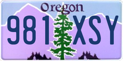 OR license plate 981XSY