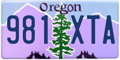 OR license plate 981XTA