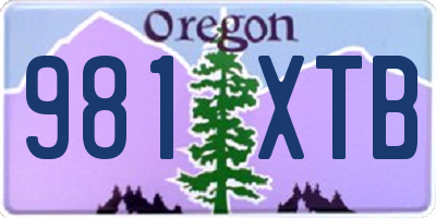 OR license plate 981XTB