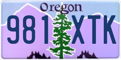 OR license plate 981XTK