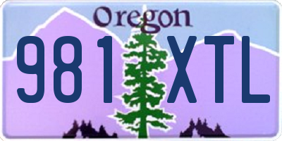 OR license plate 981XTL