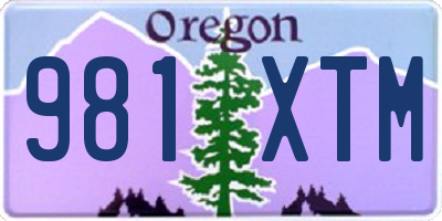 OR license plate 981XTM