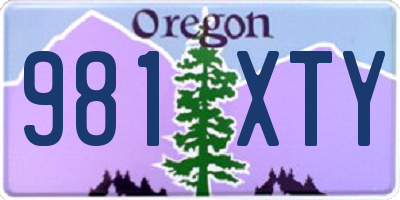 OR license plate 981XTY