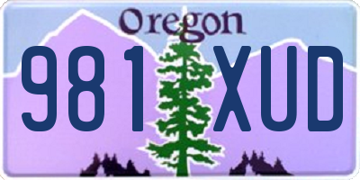 OR license plate 981XUD