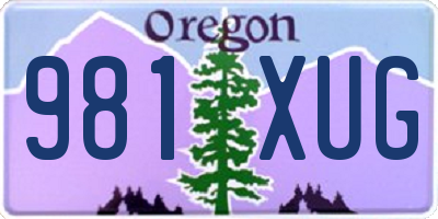 OR license plate 981XUG