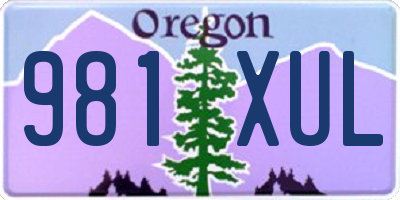 OR license plate 981XUL