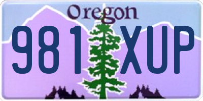 OR license plate 981XUP